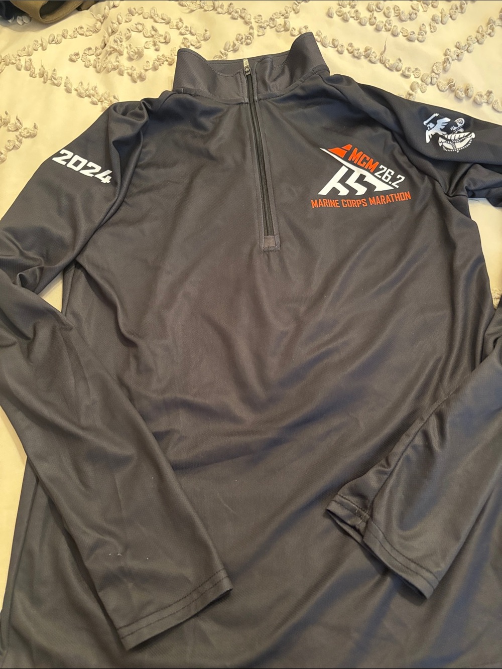 Marine Corps Marathon 2024 Black Quarter-Zip Performance Top